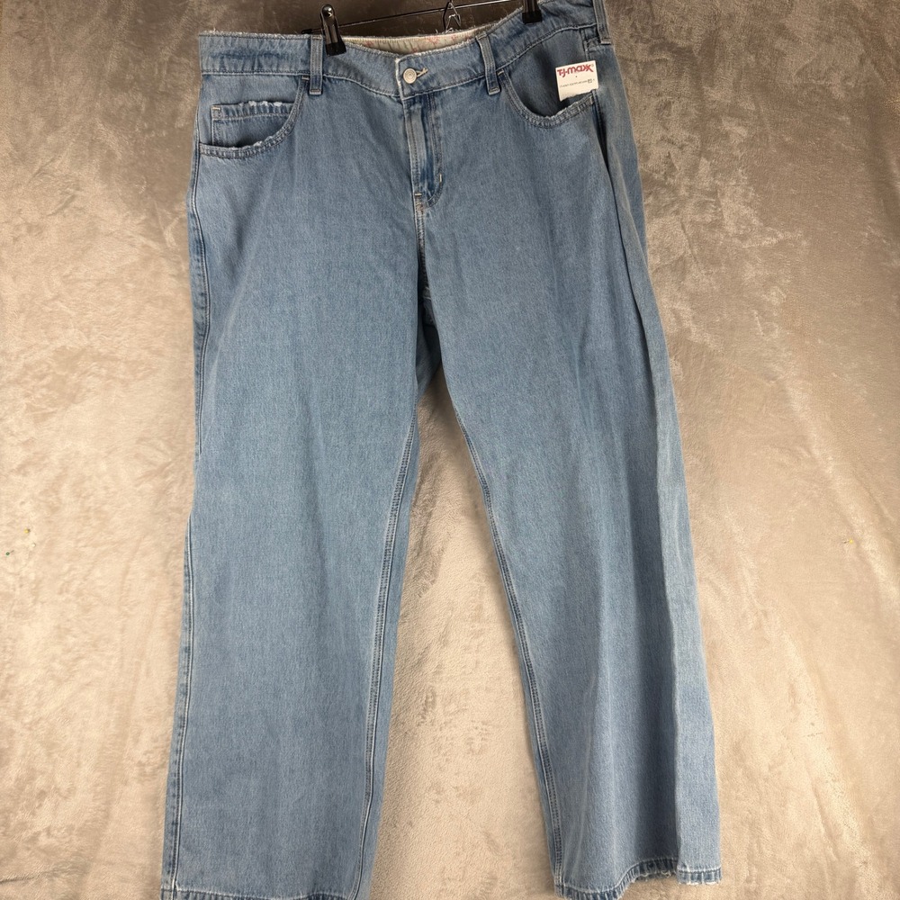 Hollister Low-Rise Baggy Jeans Light Wash Blue Denim 16R W33 Regular NWT